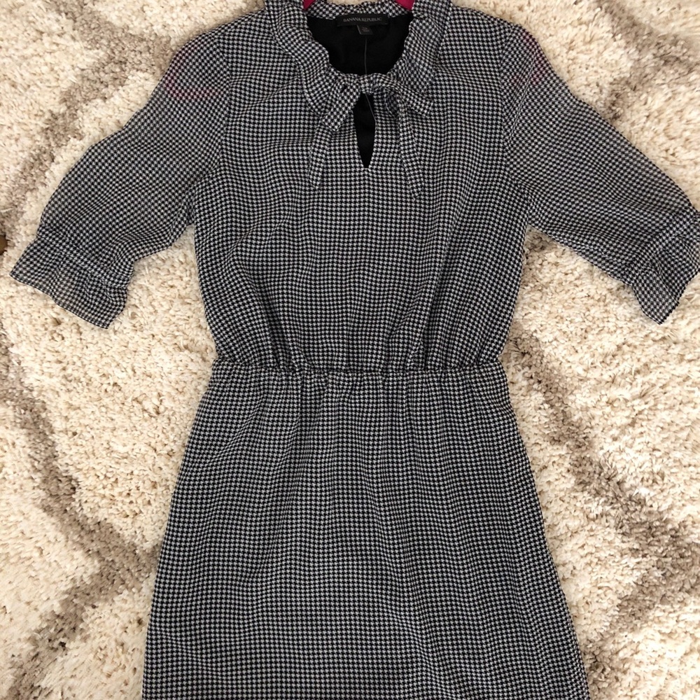 Banana Republic Checkered Bow Mini Dress